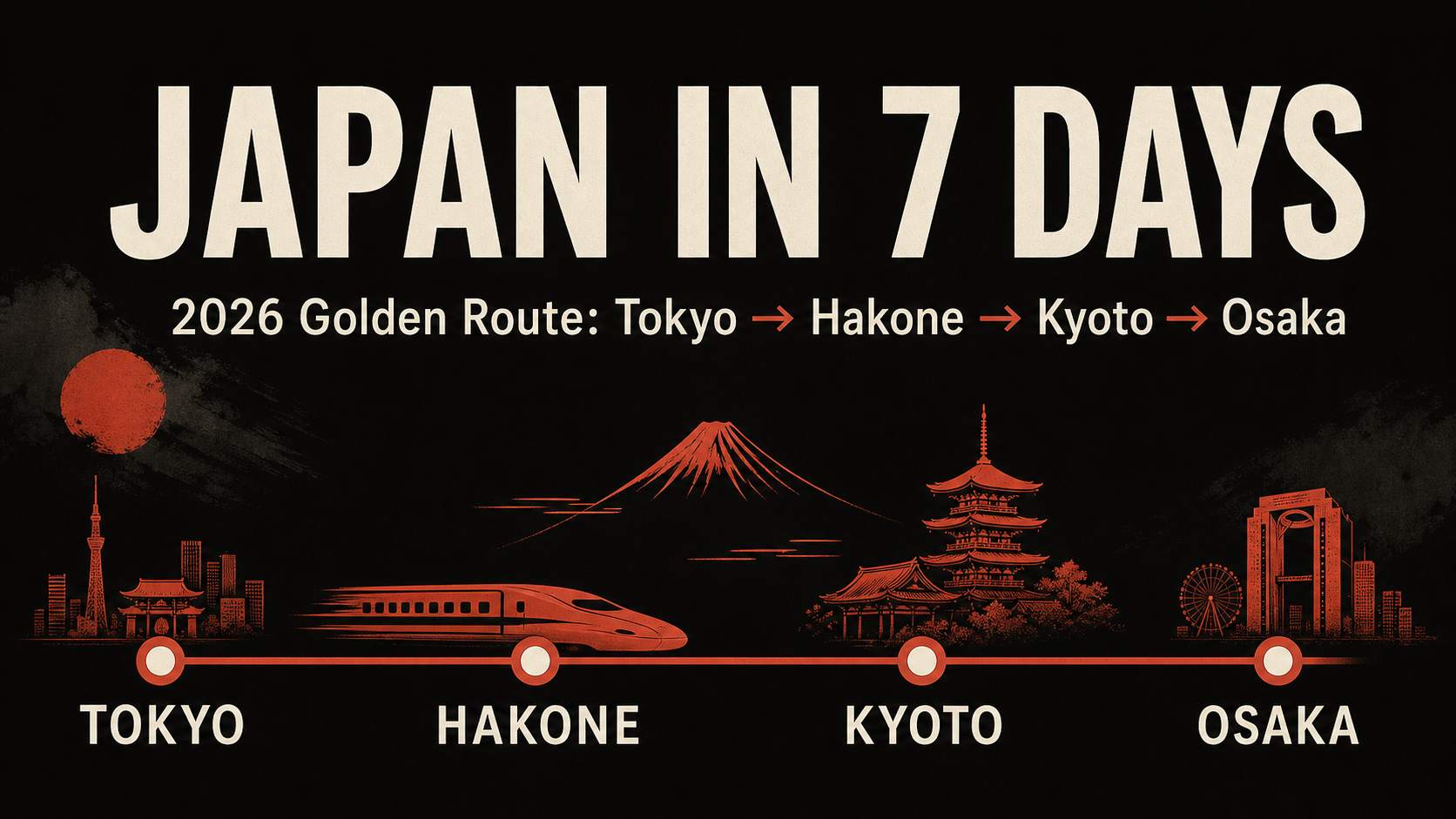 Japan 7-day itinerary — the first-timer Golden Route: Tokyo, Hakone/Fuji, Kyoto, Osaka